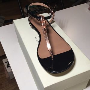 Ava & Aiden rose gold/black sandals  BRAND NEW
